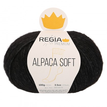 ALPACA SOFT 4-FÄDIG - PREMIUM - SCHWARZ MELIERT (00099)