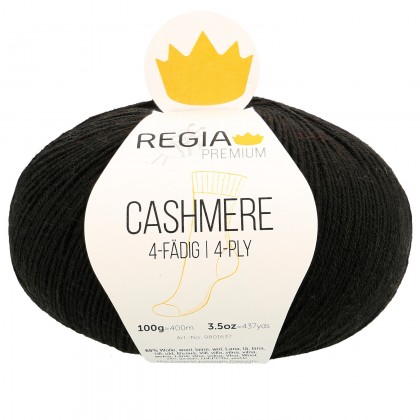 CASHMERE 4-FÄDIG - PREMIUM - BLACK (00099)