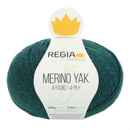 MERINO YAK 4-FÄDIG - PREMIUM - TEAL MELIERT (07514)