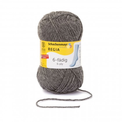 UNI 6-FÄDIG - MITTELGRAU MELIERT (00044)