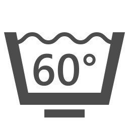 Schonendes Waschen (Pflegeleicht oder Feinwaschgang) bei 60°C